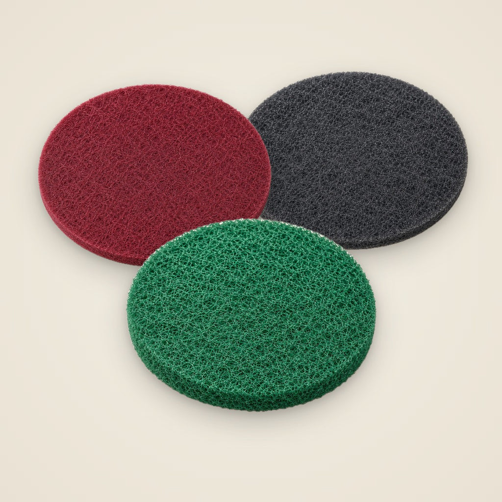 5 in Hook & Loop Scouring Pad Set — red, grey and green pads — KochevPro