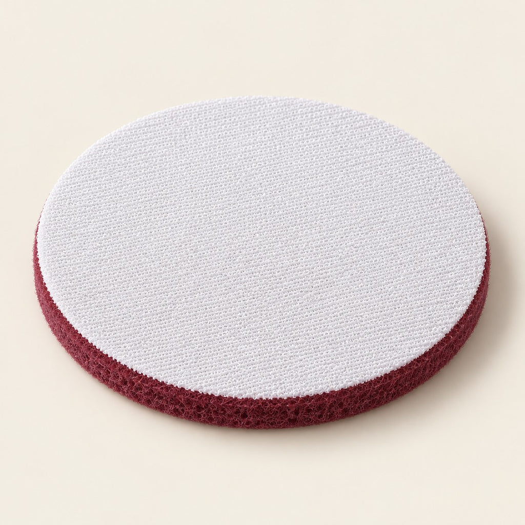 5 in Hook & Loop Scouring Pad Set — red pad, hook-and-loop back