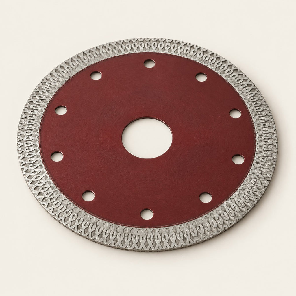 5 in X-Mesh Turbo Diamond Blade — mesh rim, side view