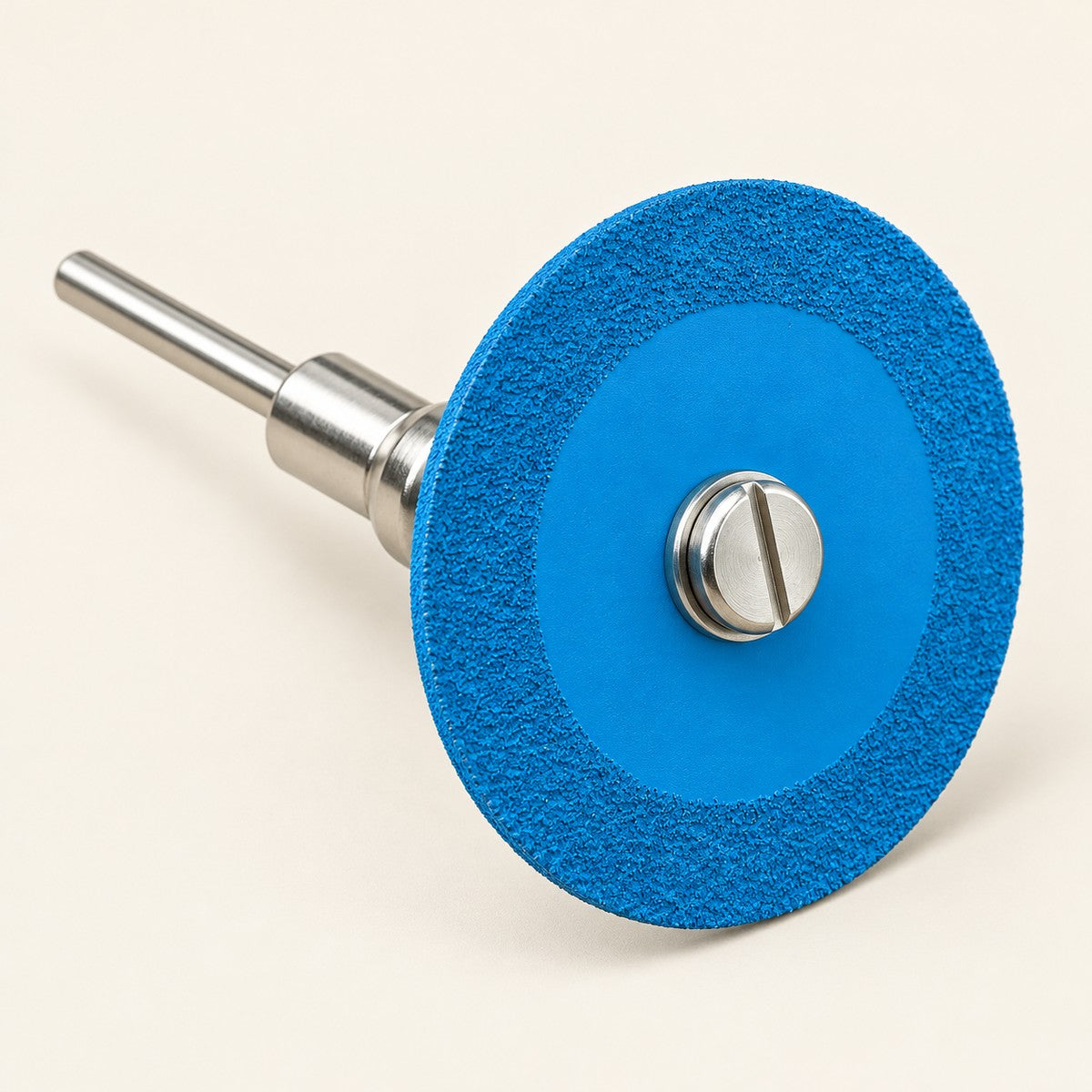 Long-Neck Arbor + 50 mm Grout Cleaning Disc Kit — blue disc mounted