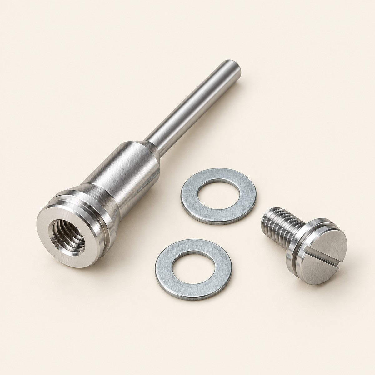 Long-Neck Arbor for Grout Saw Blades — arbor, screw and two washers