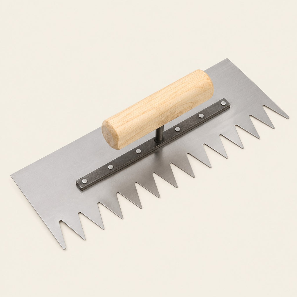 Notched Tile Trowel, Wood Handle — KochevPro