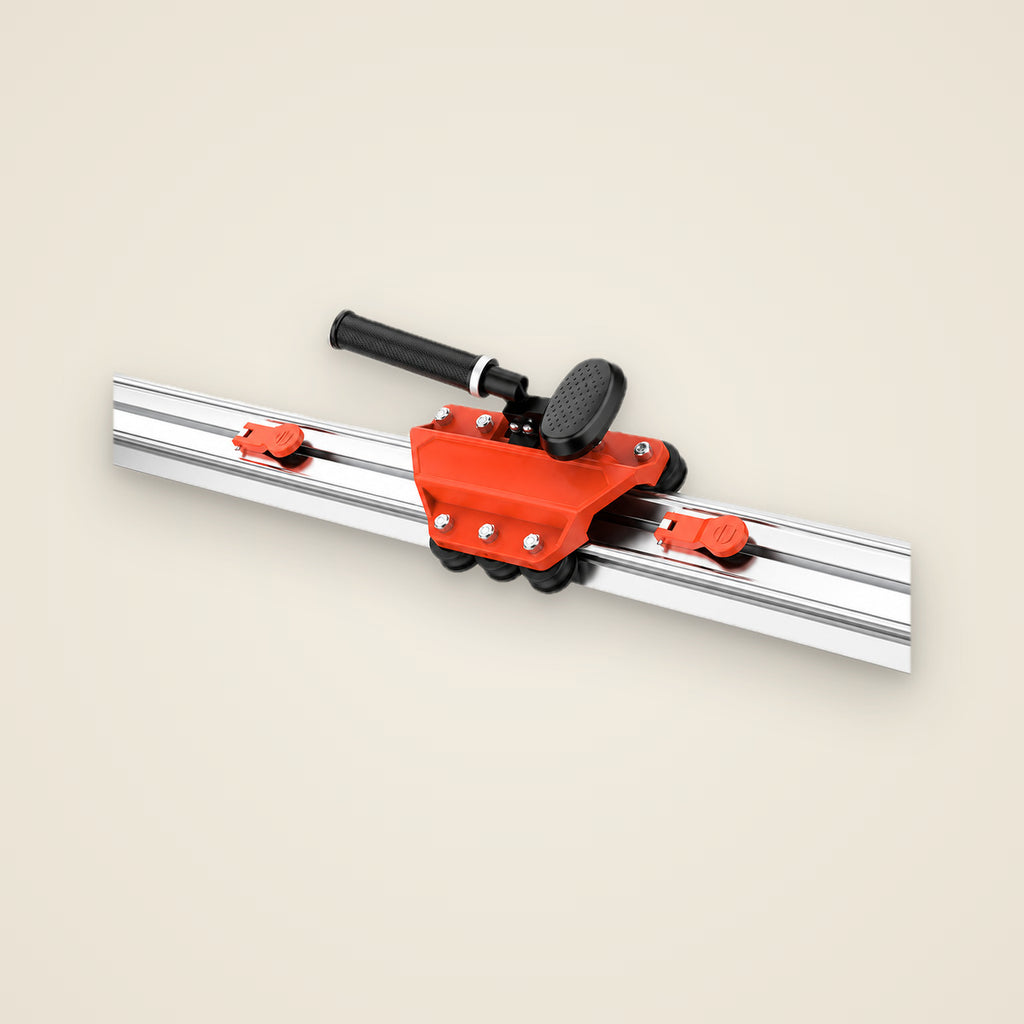 Rail Tile Cutter for Large-Format Porcelain — 13 ft (4 m) Sectional Rail, 7-Axis Carriage — KochevPro