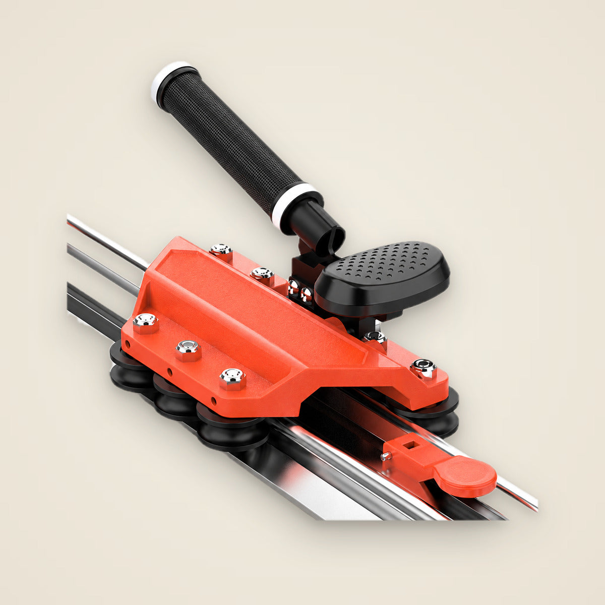 Rail Tile Cutter for Large-Format Porcelain — 13 ft (4 m) Sectional Rail, 7-Axis Carriage — photo 2